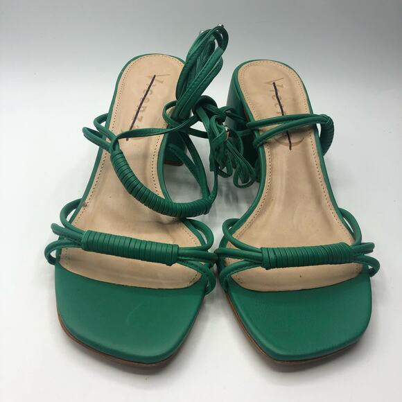 Free People X Vicenza Love Struck Square Toe Wrap Heels Green US 10 - Picture 3 of 12